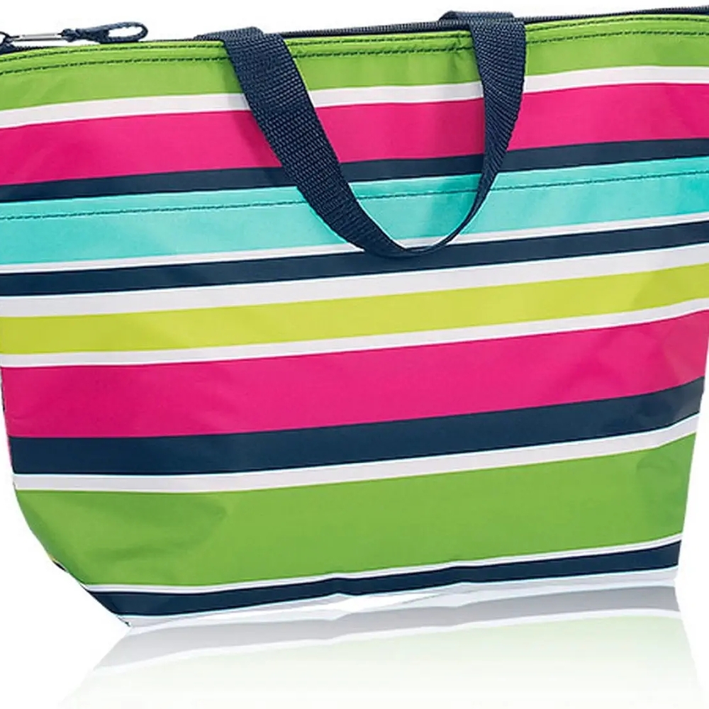 Thirty-One Pink and Green Tote Bag with Sturdy Design